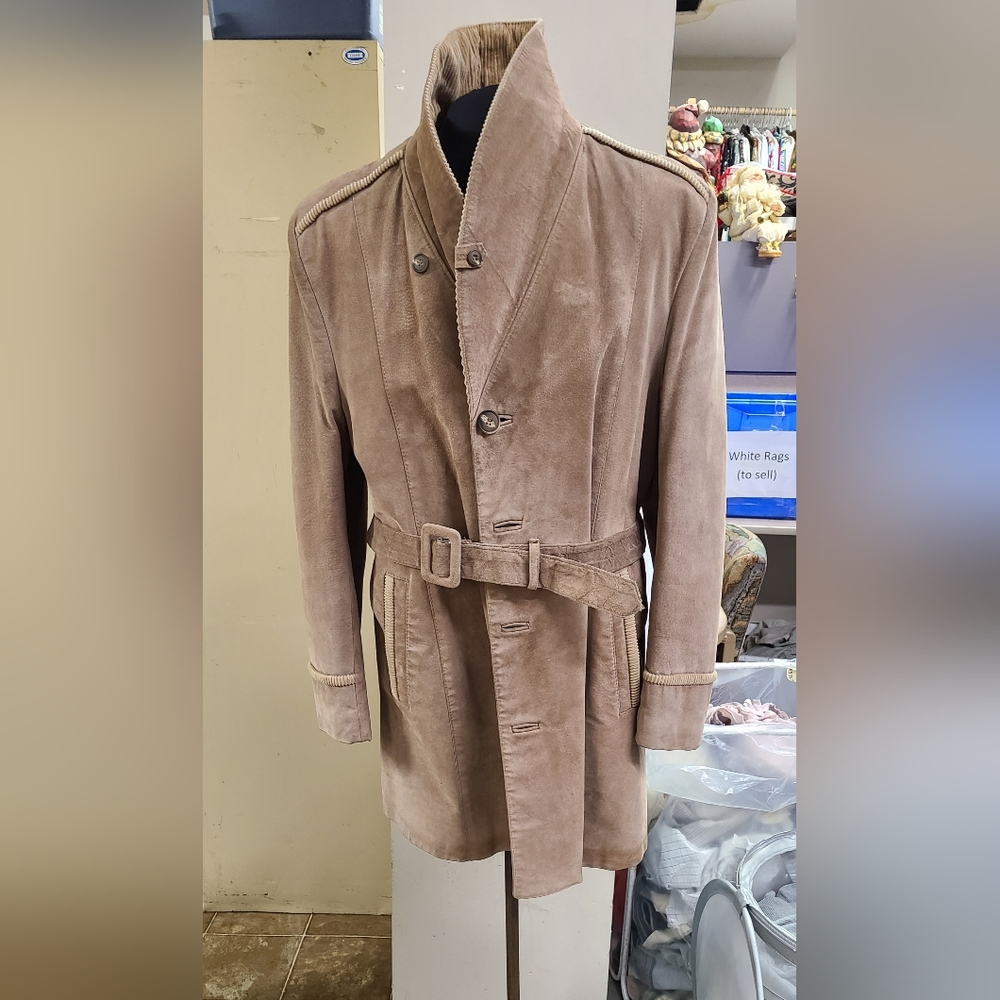 Lanvin Men's Car Coat Suede/Corduroy Coat